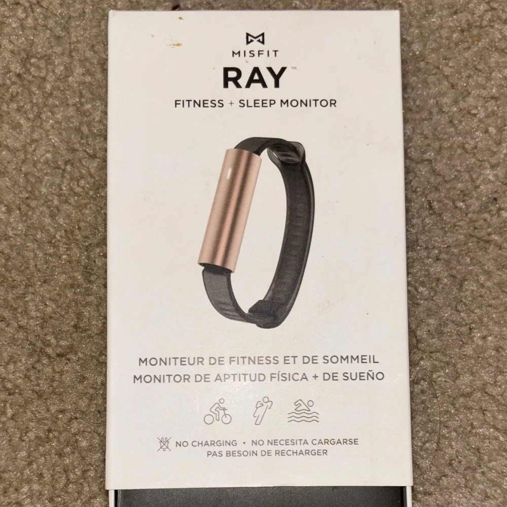 Ray Fitness & Sleep Monitor Bracelet - Rose Gold Capsule with Black Band
